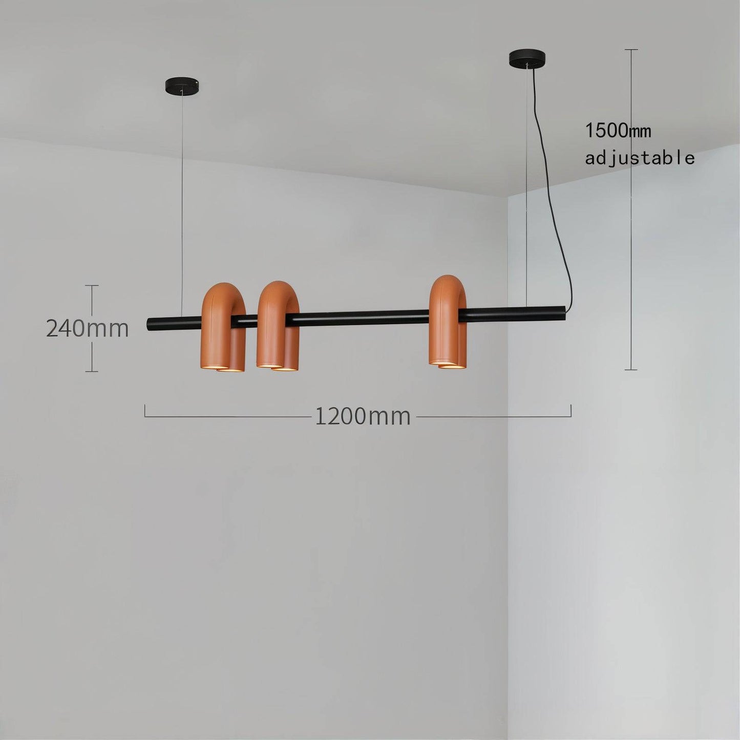 U-Shaped Iron LED Pendant Light - Modern Style - Home Decor - Image 12