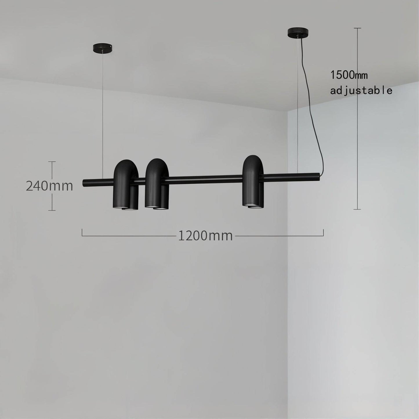 U-Shaped Iron LED Pendant Light - Modern Style - Home Decor - Image 9