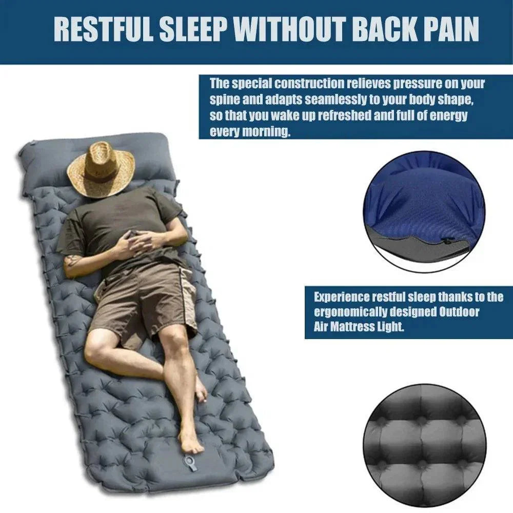 Ultralight Inflatable Camping Mattress with Built-In Pump