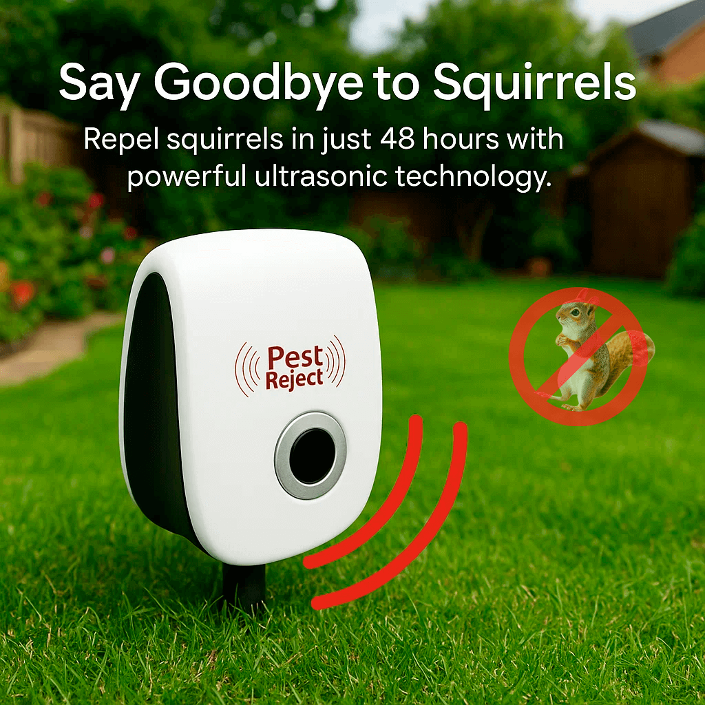 Ultrasonic Squirrel Repeller Device for Outdoor Pest Control