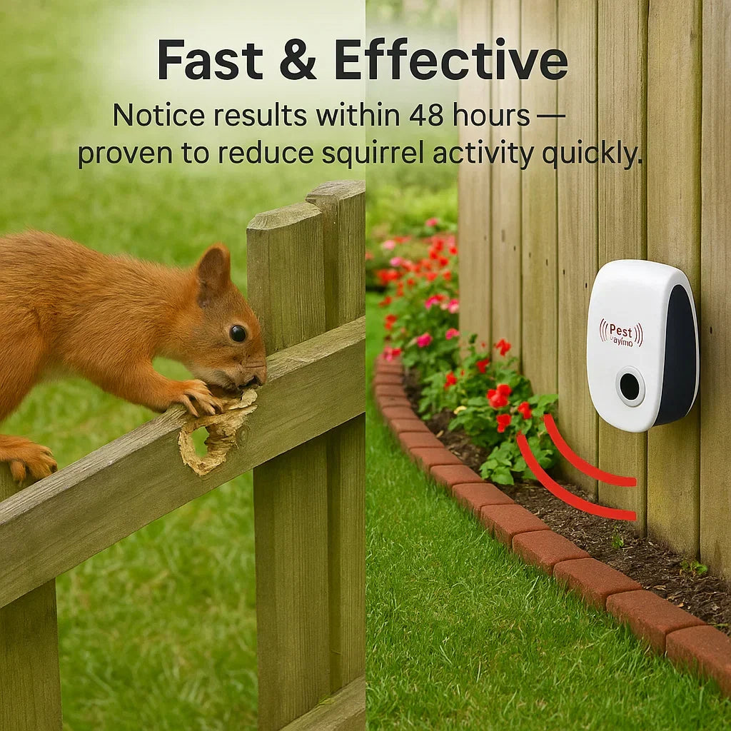 Ultrasonic Squirrel Repeller Device for Outdoor Pest Control