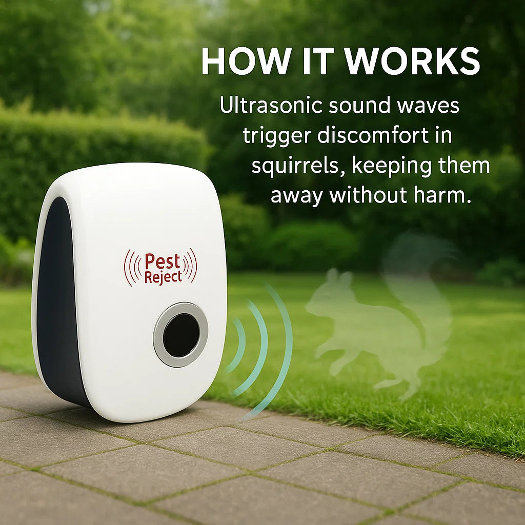 Ultrasonic Squirrel Repeller Device for Outdoor Pest Control