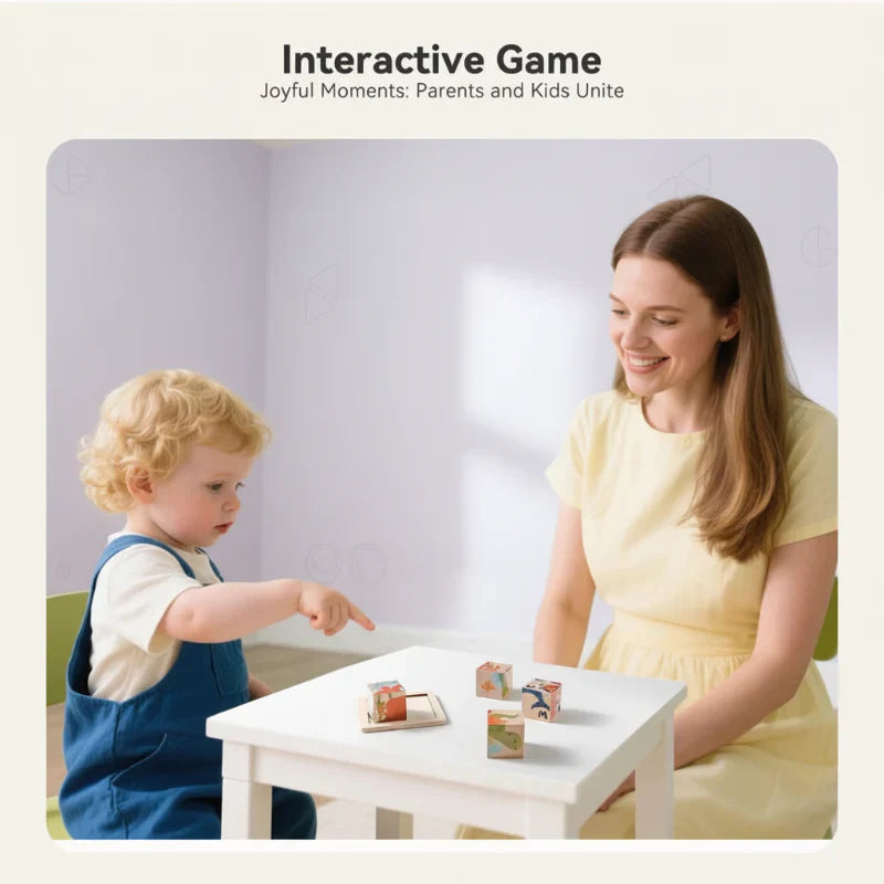 Unisex 6-in-1 Wooden Montessori Animal Puzzle