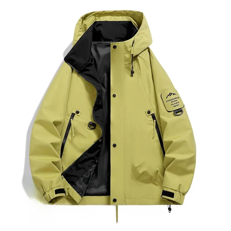 Unisex Hooded Winter Ski Jacket with Long Sleeves