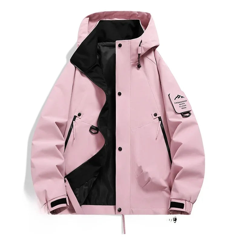 Unisex Hooded Winter Ski Jacket with Long Sleeves