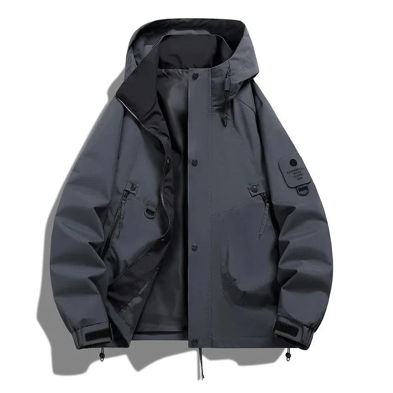 Unisex Hooded Winter Ski Jacket with Long Sleeves