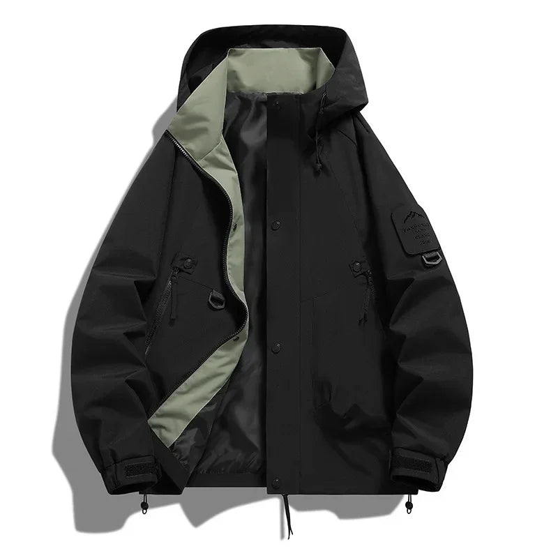 Unisex Hooded Winter Ski Jacket with Long Sleeves