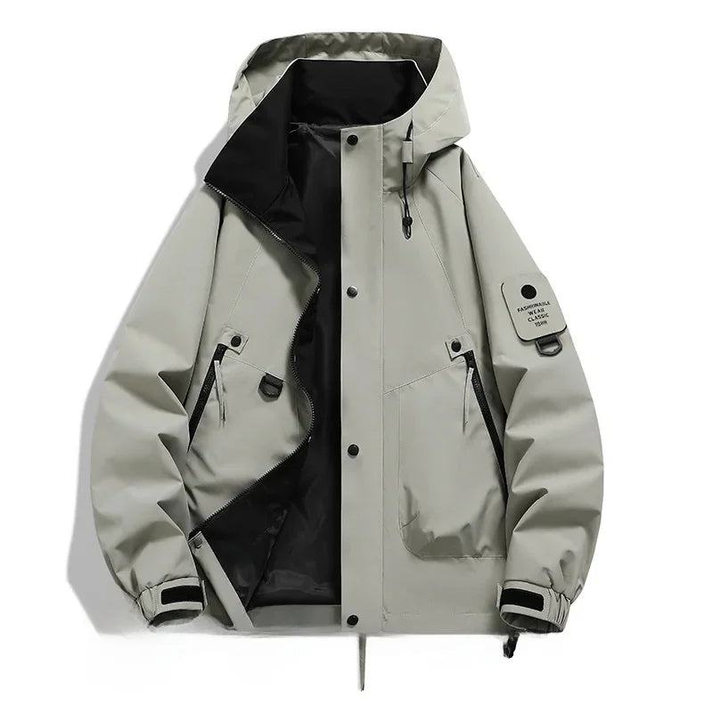 Unisex Hooded Winter Ski Jacket with Long Sleeves