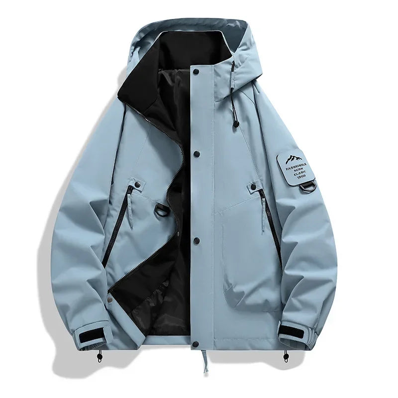 Unisex Hooded Winter Ski Jacket with Long Sleeves