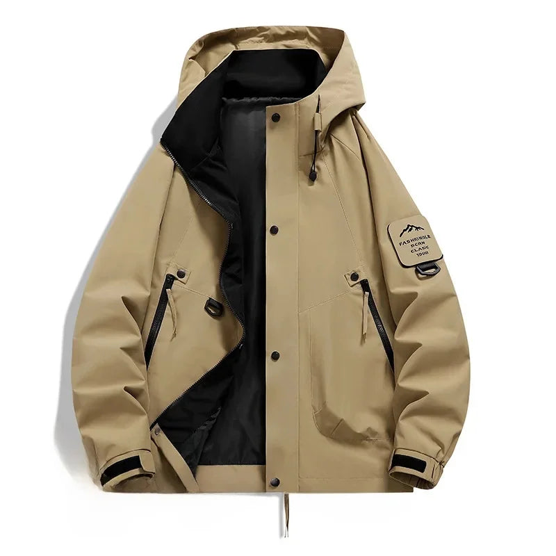 Unisex Hooded Winter Ski Jacket with Long Sleeves