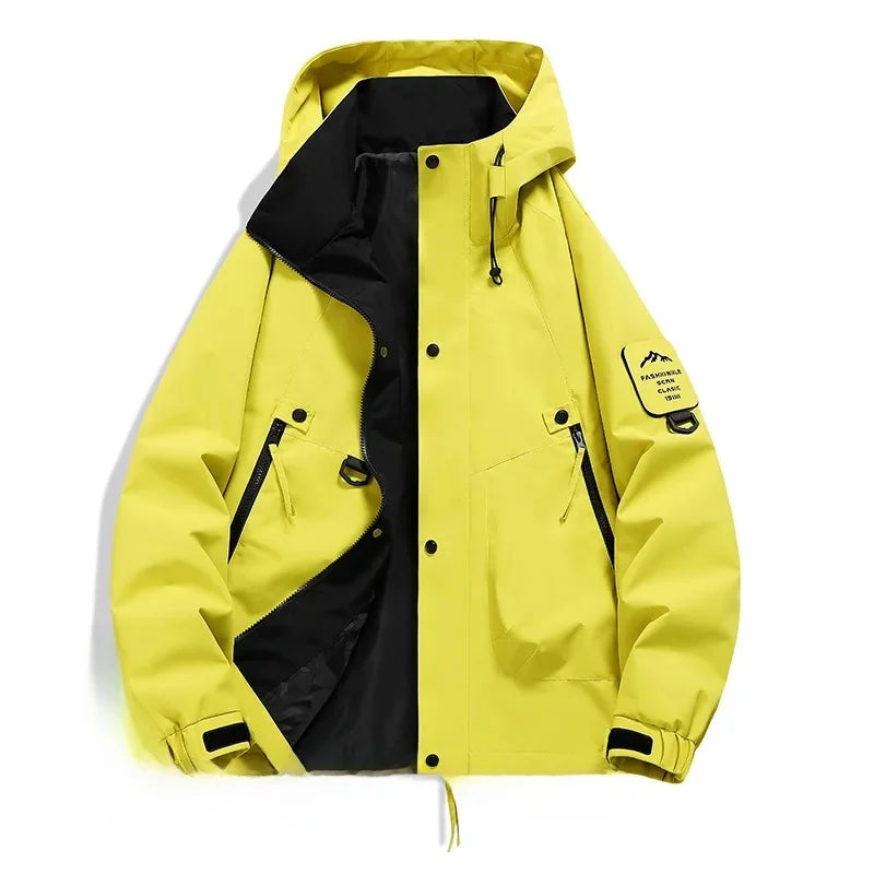 Unisex Hooded Winter Ski Jacket with Long Sleeves