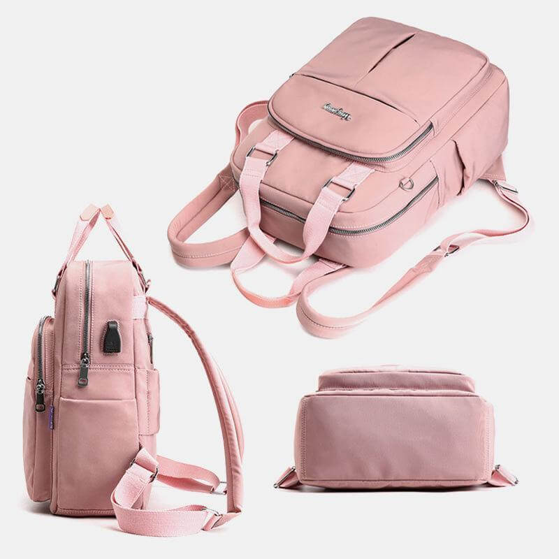 Unisex Waterproof Multifunction Backpack with USB Charging Port