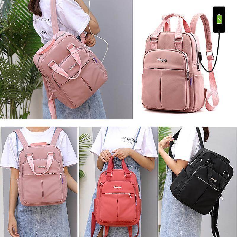 Unisex Waterproof Multifunction Backpack with USB Charging Port