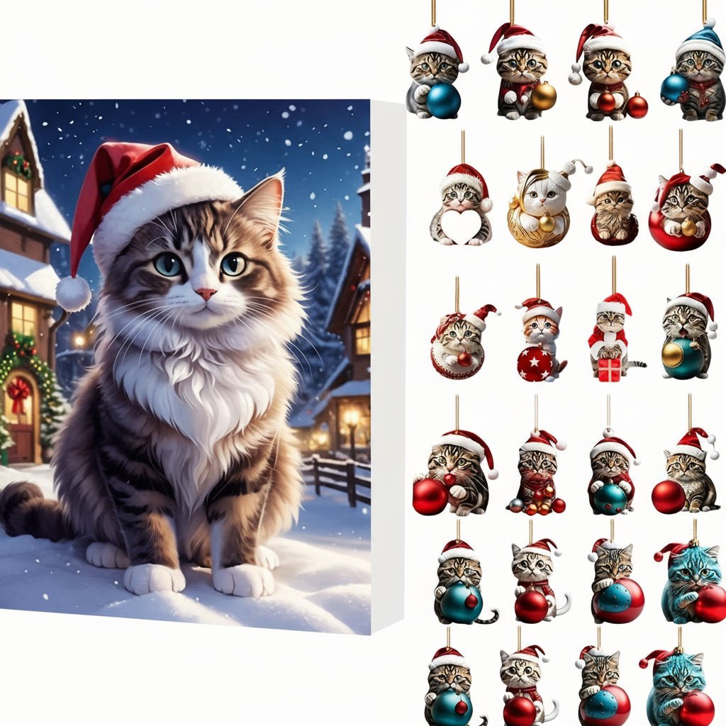 Vintage Christmas Advent Calendar for Cat Lovers