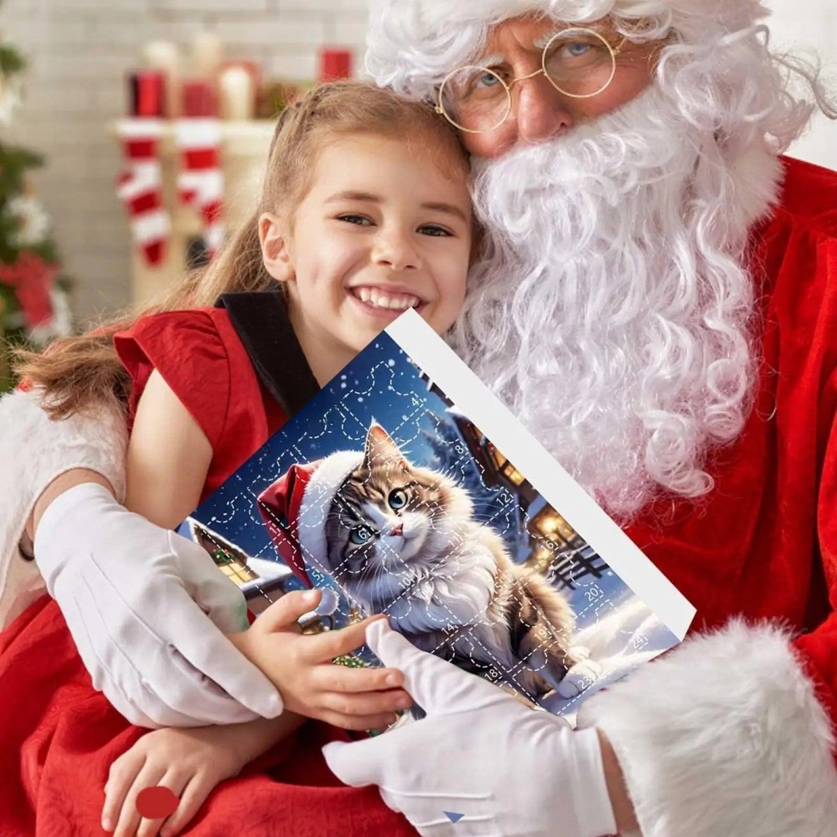 Vintage Christmas Advent Calendar for Cat Lovers