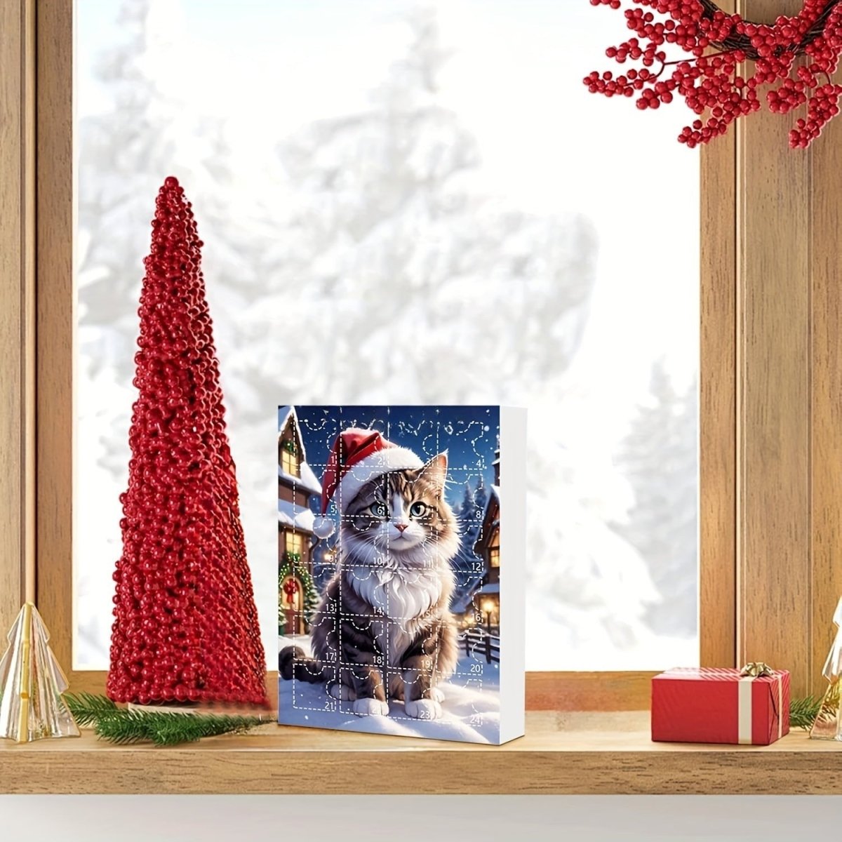 Vintage Christmas Advent Calendar for Cat Lovers