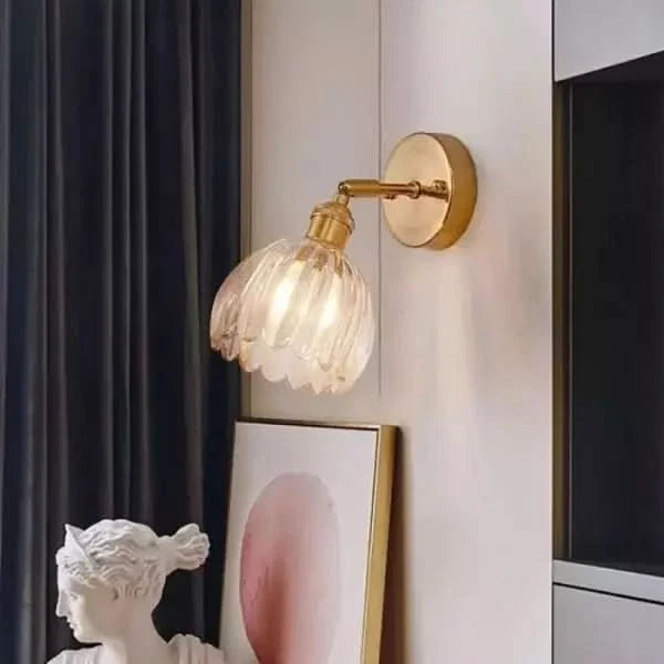 Vintage Tulip Glass Wall Sconce Light