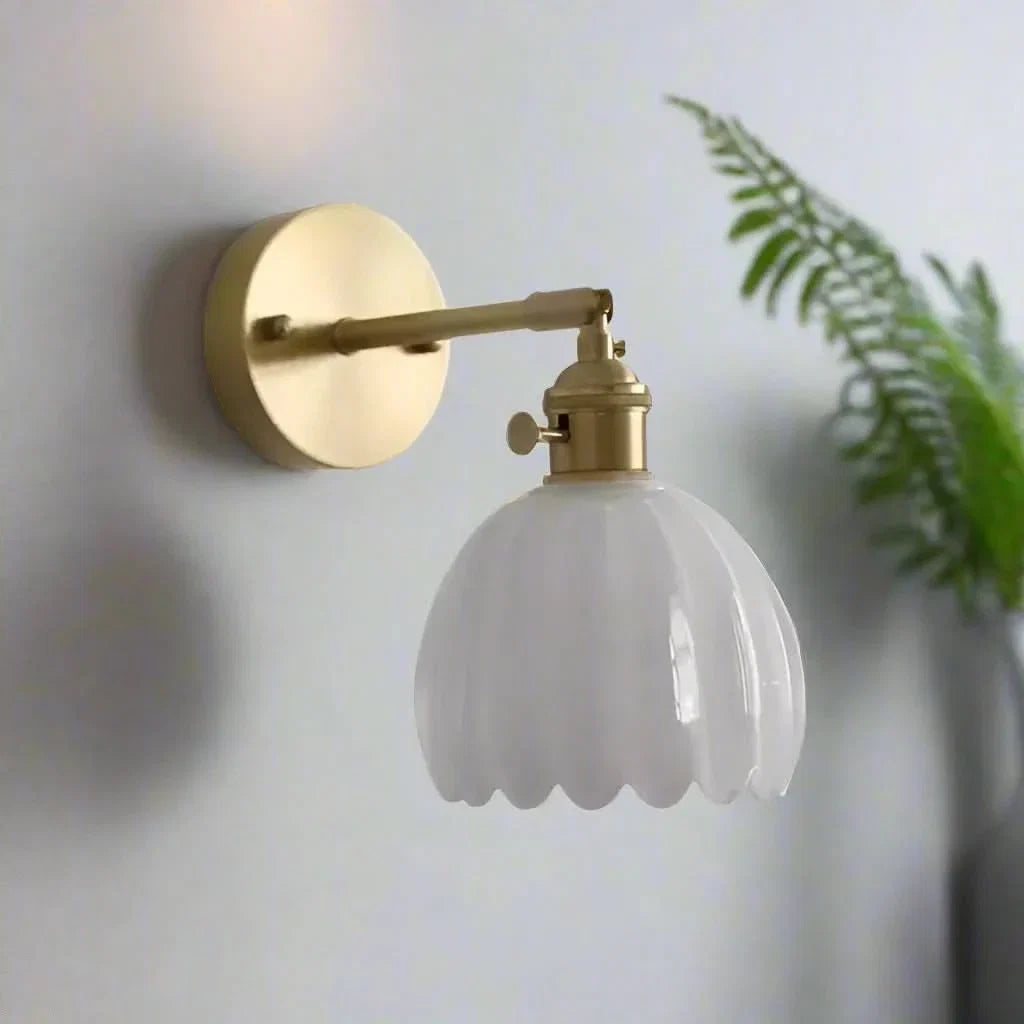 Vintage Tulip Glass Wall Sconce Light