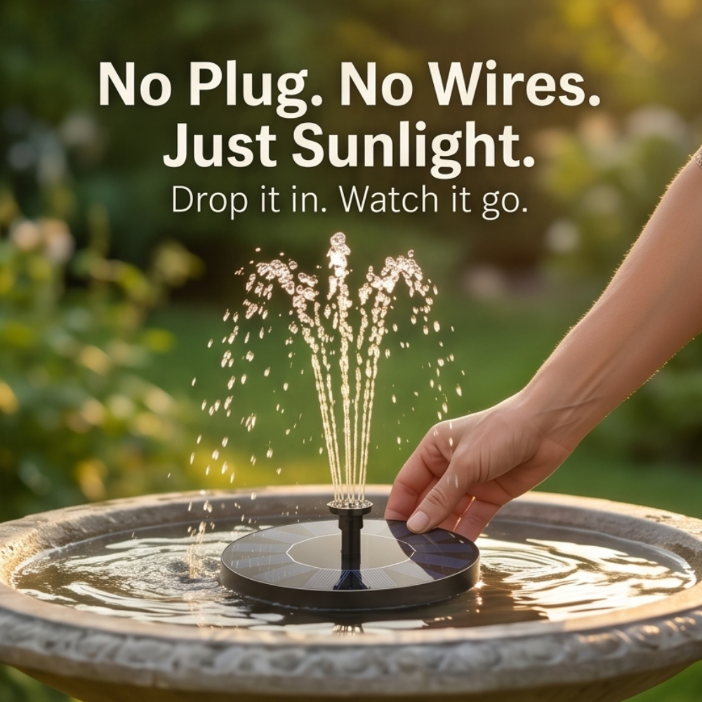 Voalsz – Drop-In Solar Fountain for Birdbaths