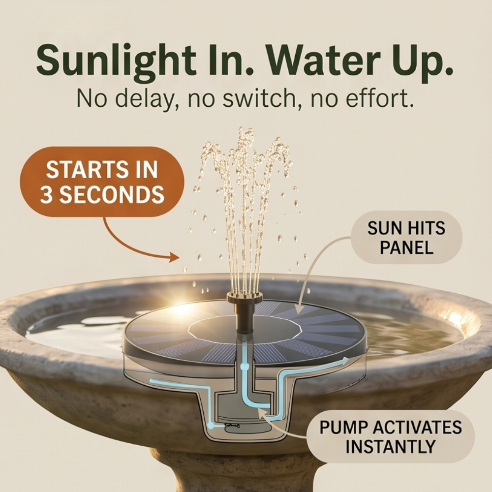 Voalsz – Drop-In Solar Fountain for Birdbaths