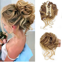 Voluminous Clip-In Curly Hair Bun Extension for a Natural Look