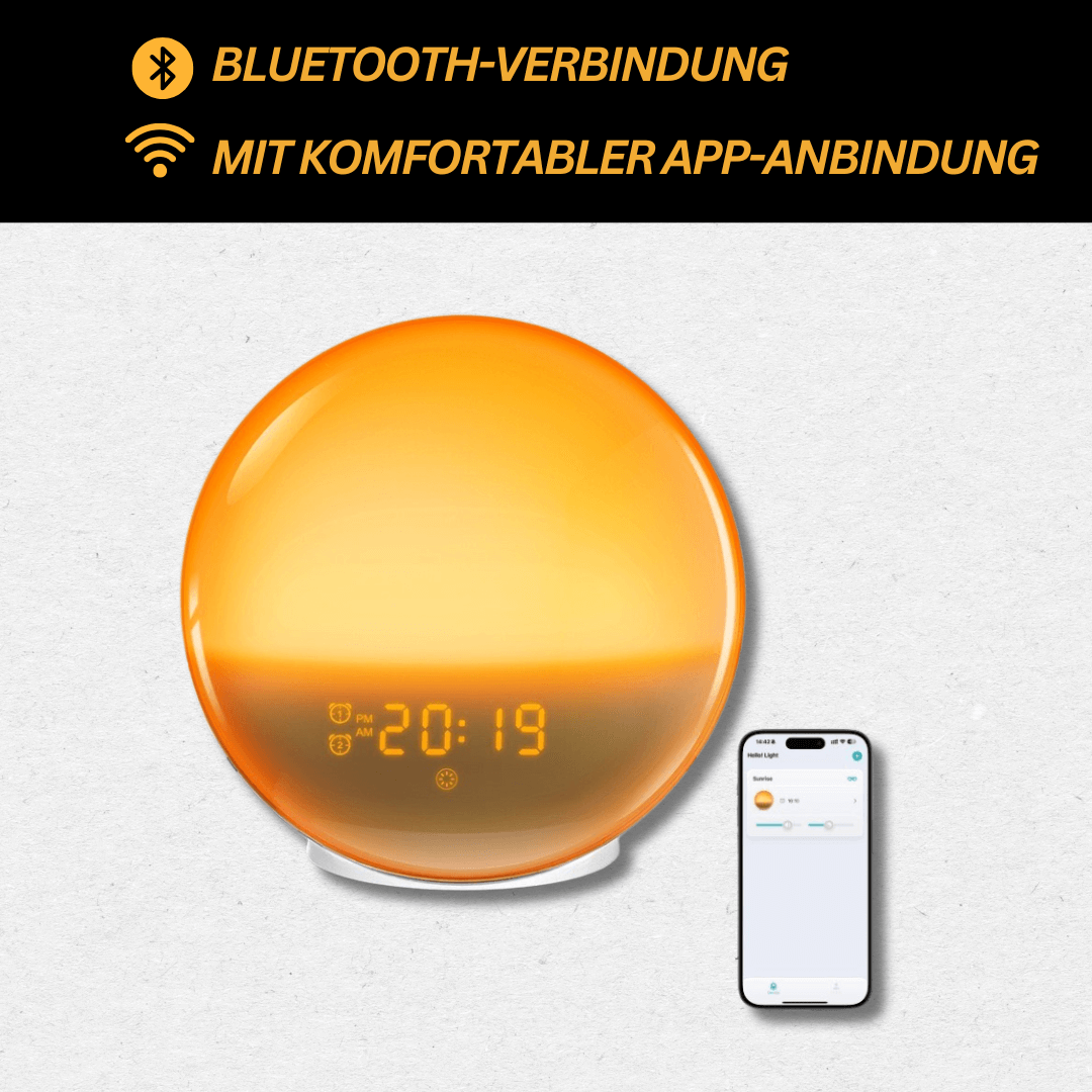 Wake-Up Light Alarm Clock with Radio & Nature Sounds - GlowRise