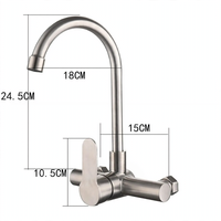 Wall-Mounted Kitchen Faucet with Ceramic Valve