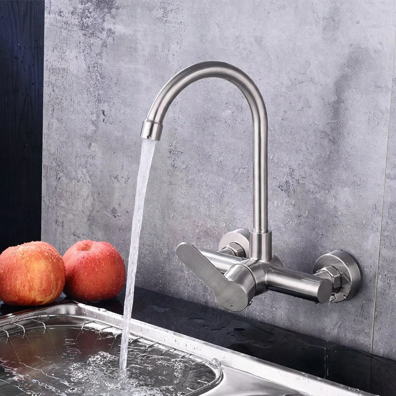 Wall-Mounted Kitchen Faucet with Ceramic Valve