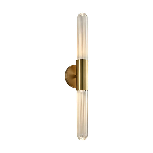 Water Ripple Glass Wall Sconce - Brass Finish - Modern Minimalist LED Wall Lamp - Image 1