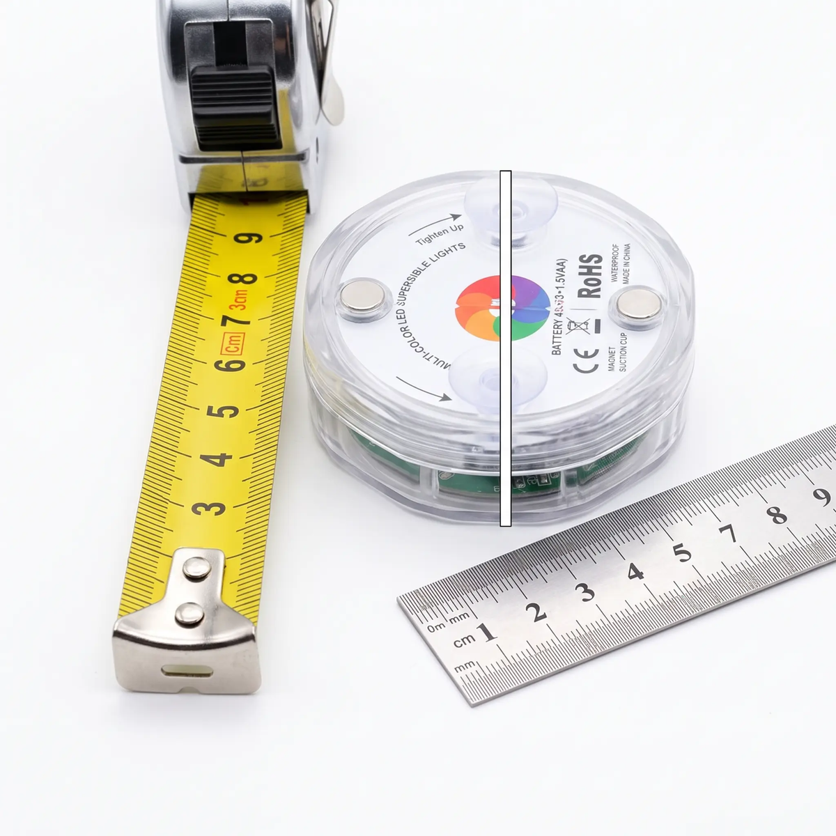 Waterproof LED Light with Remote Control, Magnet, and Suction Cups