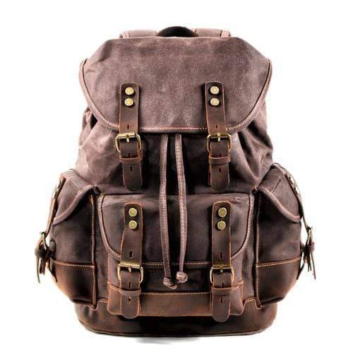Waterproof Waxed Canvas Backpack, Hiking Leisure Rucksack