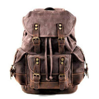 Waterproof Waxed Canvas Backpack, Hiking Leisure Rucksack