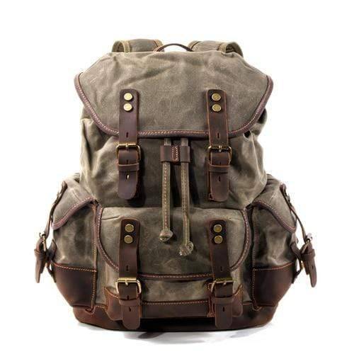 Waterproof Waxed Canvas Backpack, Hiking Leisure Rucksack