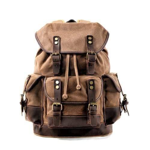 Waterproof Waxed Canvas Backpack, Hiking Leisure Rucksack