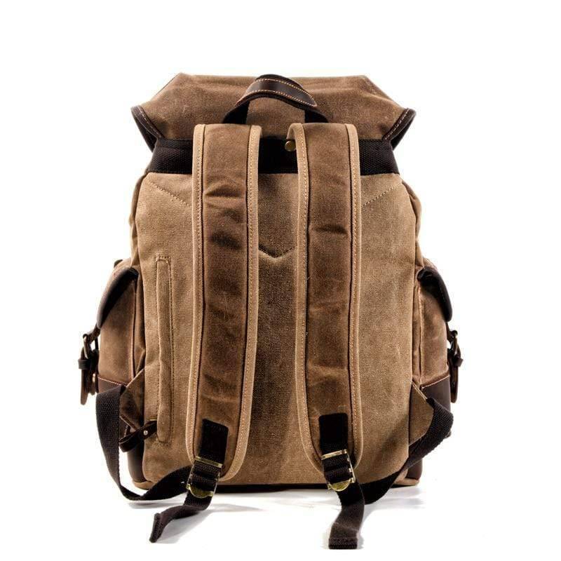 Waterproof Waxed Canvas Backpack, Hiking Leisure Rucksack