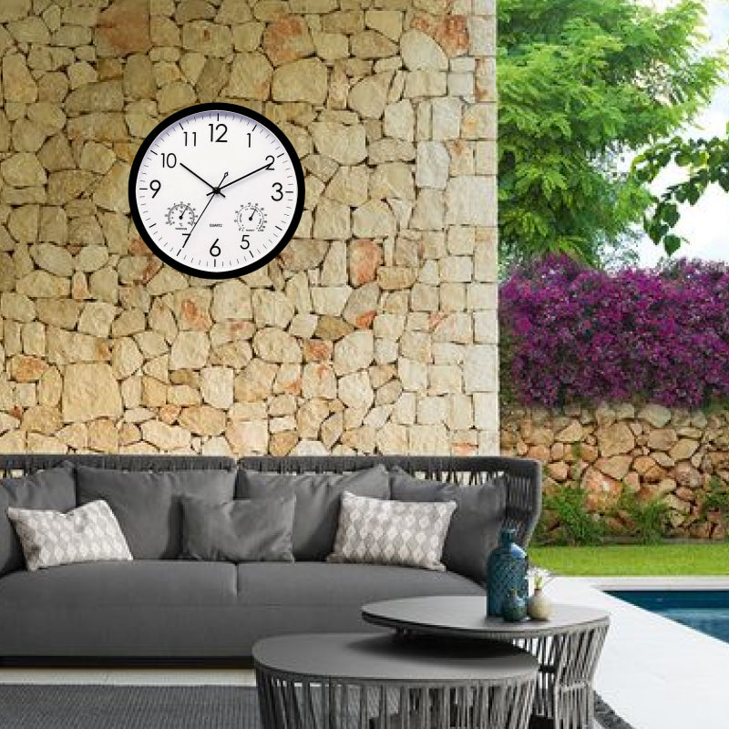 Weatherproof Outdoor Garden Clock with Temperature Gauge