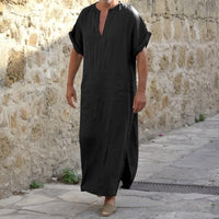 White Djellaba with V-Neck - Comfortable