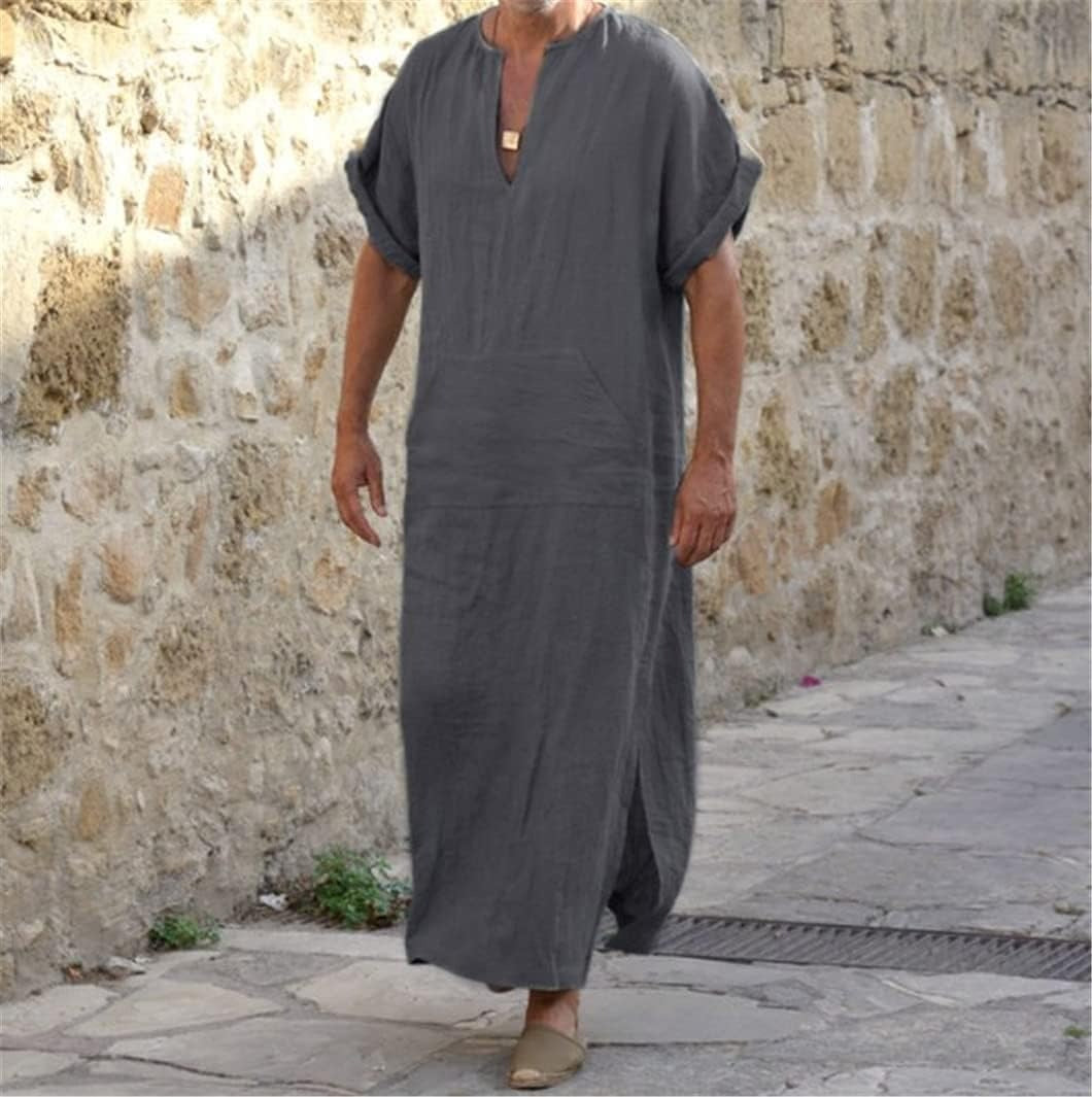 White Djellaba with V-Neck - Comfortable