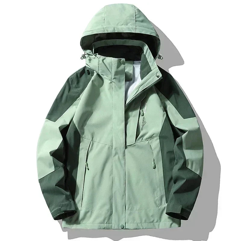 Windproof Waterproof Windbreaker Jacket with Detachable Hood