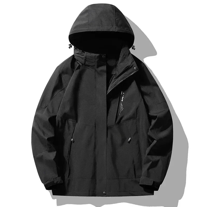 Windproof Waterproof Windbreaker Jacket with Detachable Hood