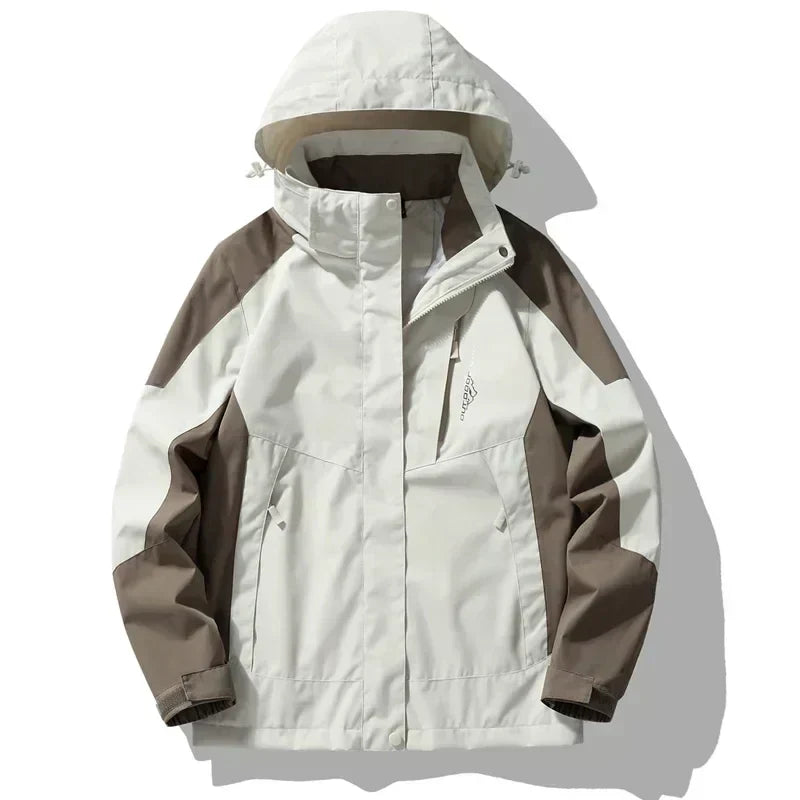 Windproof Waterproof Windbreaker Jacket with Detachable Hood