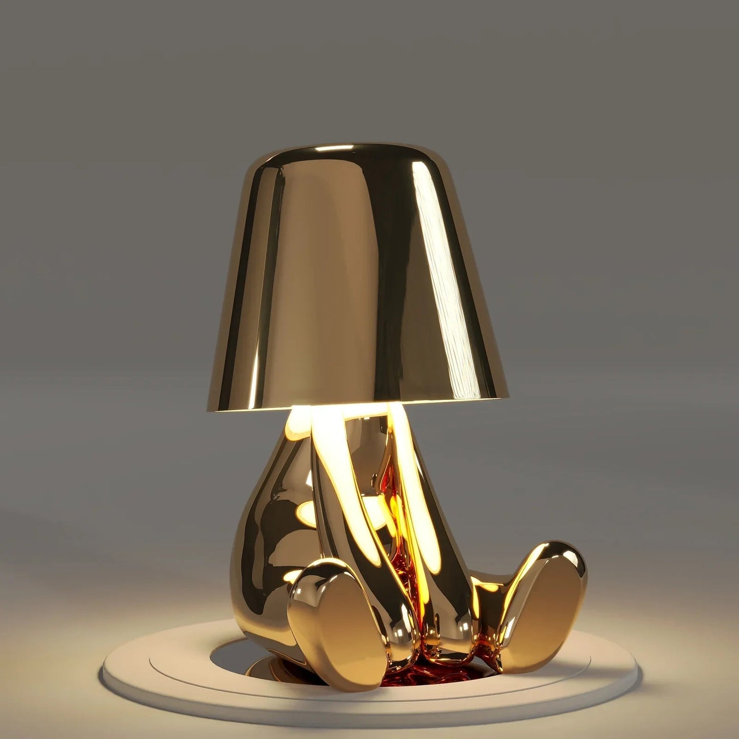 Wireless Rechargeable Table Lamp - Gold Finish - Modern Accent Light - Image 1