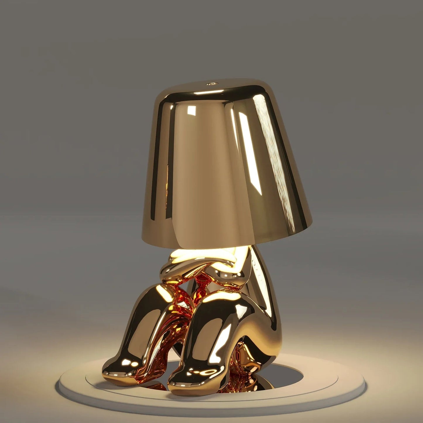 Wireless Rechargeable Table Lamp - Gold Finish - Modern Accent Light - Image 11