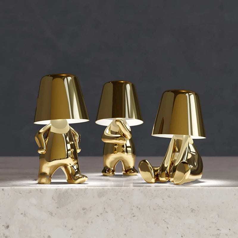 Wireless Rechargeable Table Lamp - Gold Finish - Modern Accent Light - Image 3
