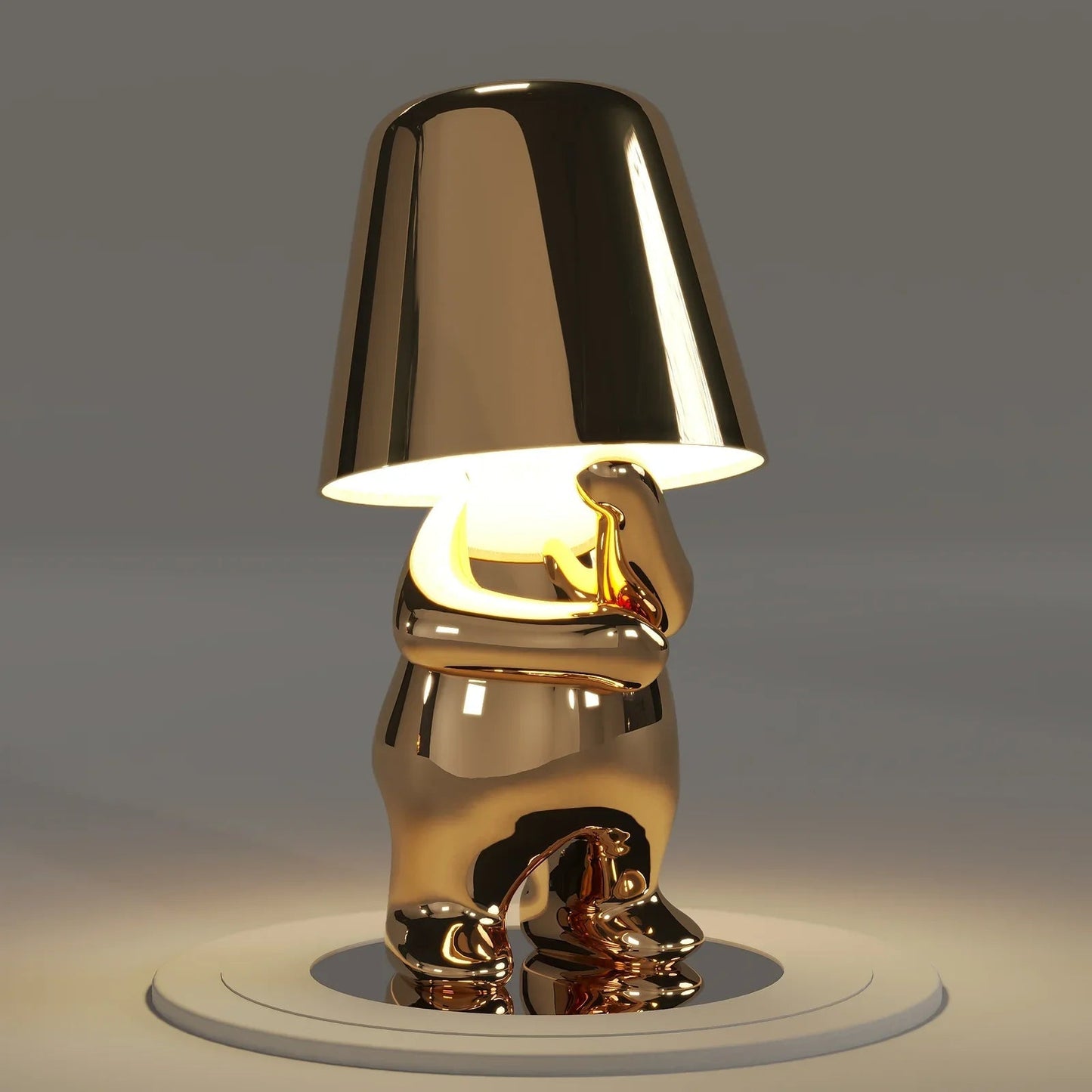 Wireless Rechargeable Table Lamp - Gold Finish - Modern Accent Light - Image 6