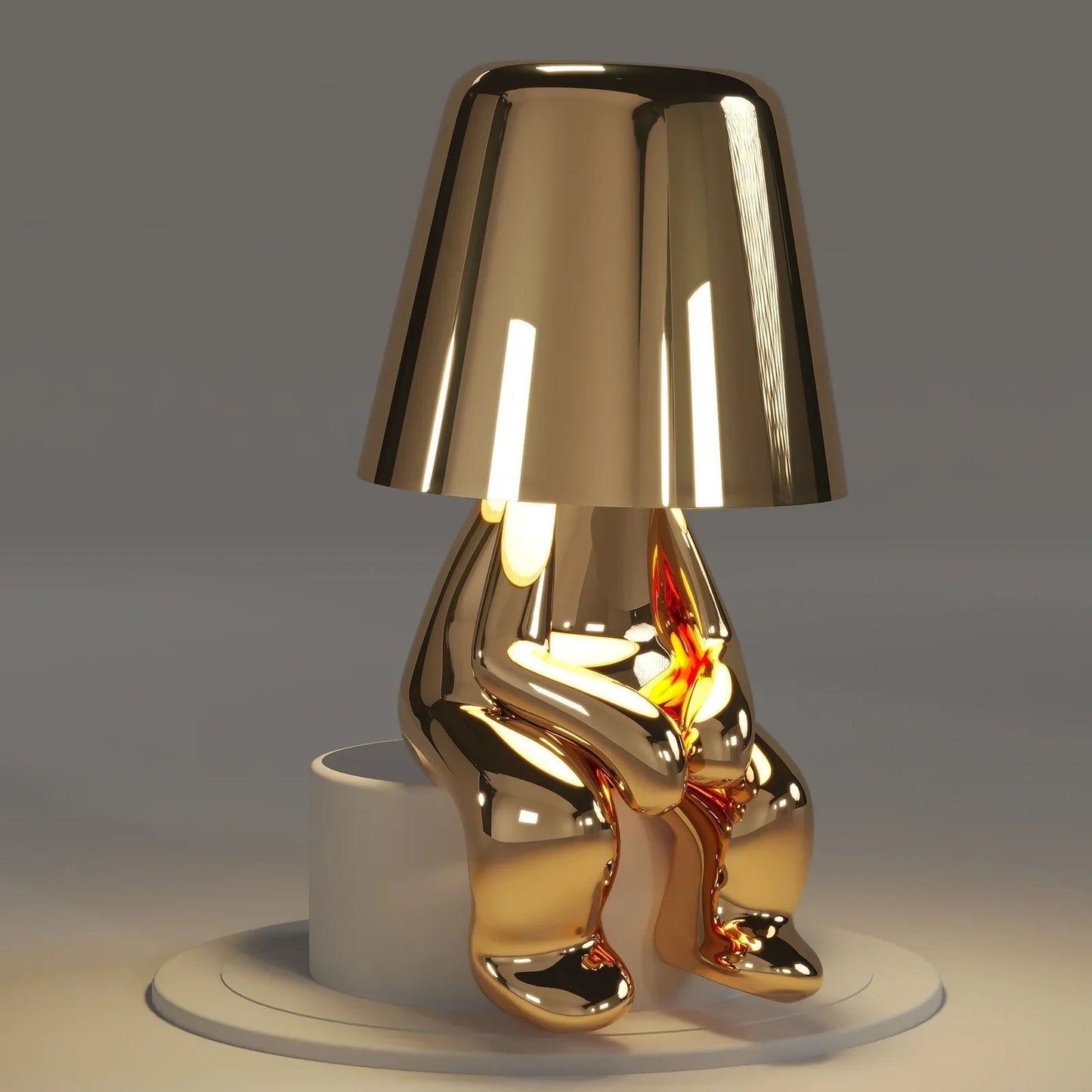 Wireless Rechargeable Table Lamp - Gold Finish - Modern Accent Light - Image 7