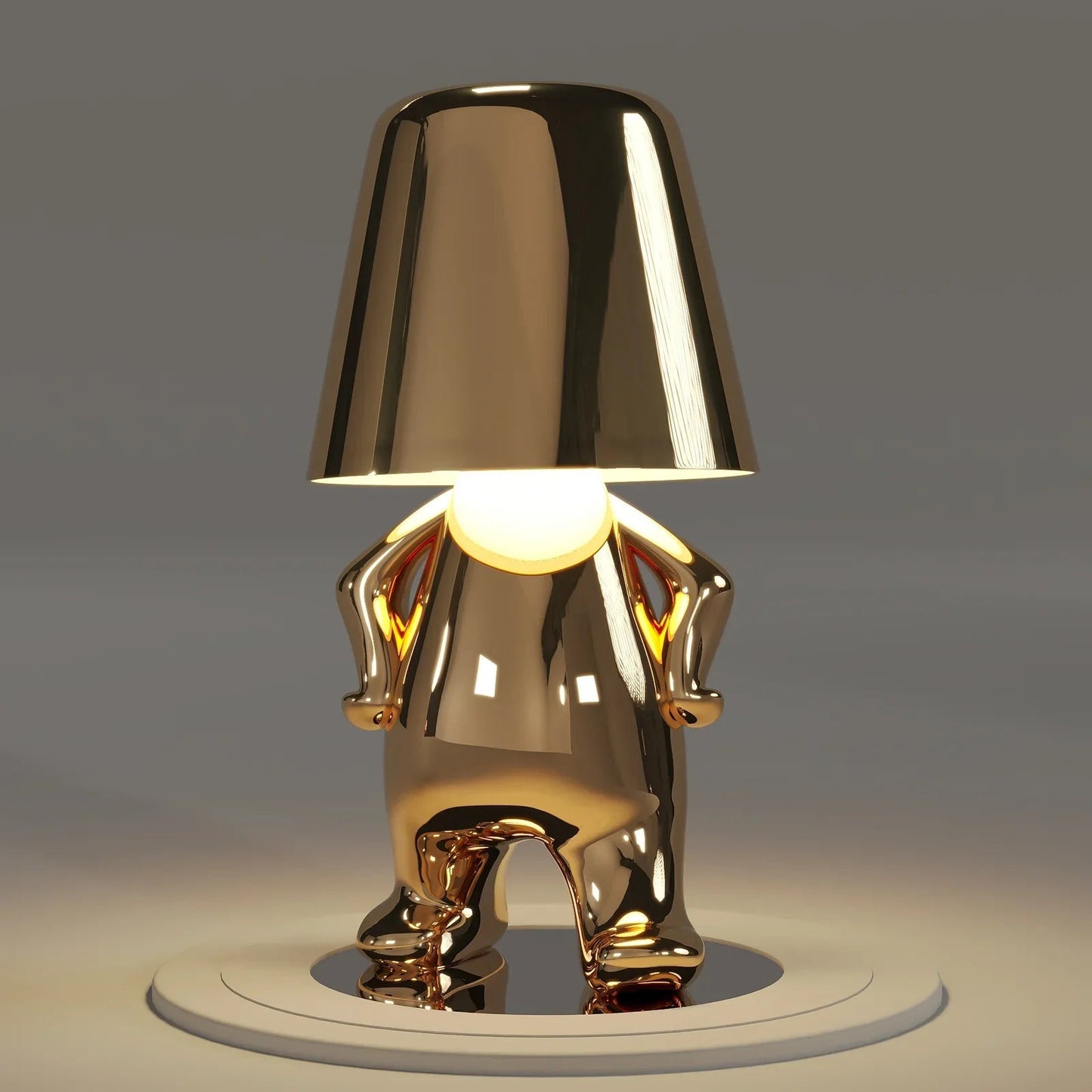 Wireless Rechargeable Table Lamp - Gold Finish - Modern Accent Light - Image 8