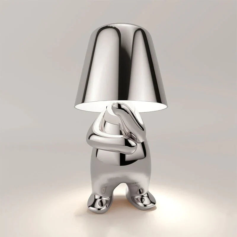 Wireless Rechargeable Table Lamp - Gold Finish - Modern Accent Light - Image 9