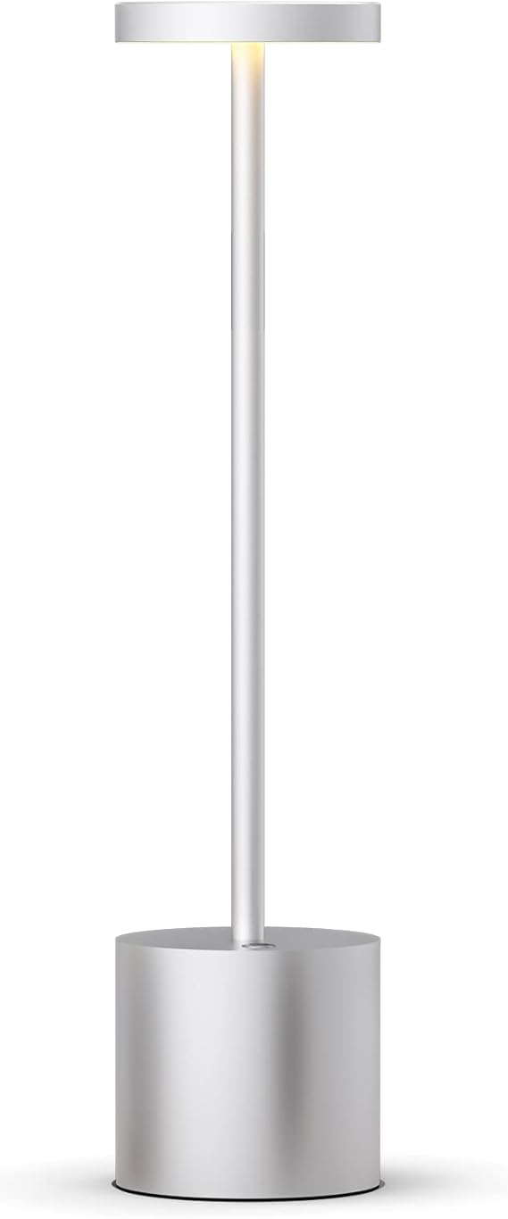 Wireless Table Lamp - Modern Metal Bedside Light - Adjustable Brightness - Image 5
