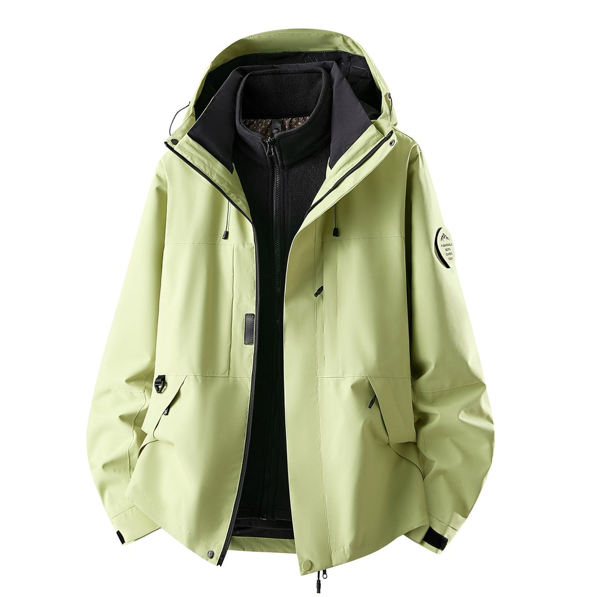 Women's 3-in-1 Waterproof Outdoor Jacket with Detachable Fleece Inner Layer and Pockets